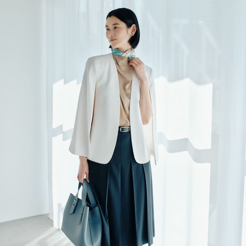 ボタニカルスカーフ＜ターコイズ＞　シルク100%　日本製