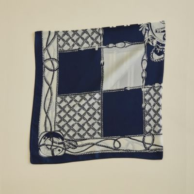 ロープマリンスカーフ＜ネイビー＞　シルク100%　日本製