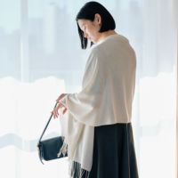 シルクカシミヤストール＜ホワイト＞