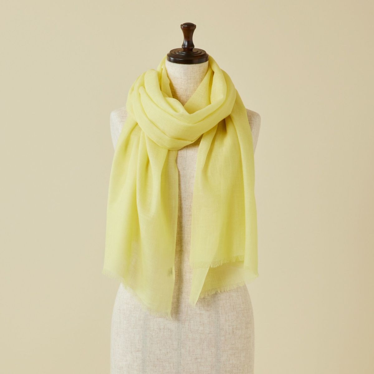 カシミヤリネンストール＜レモン＞