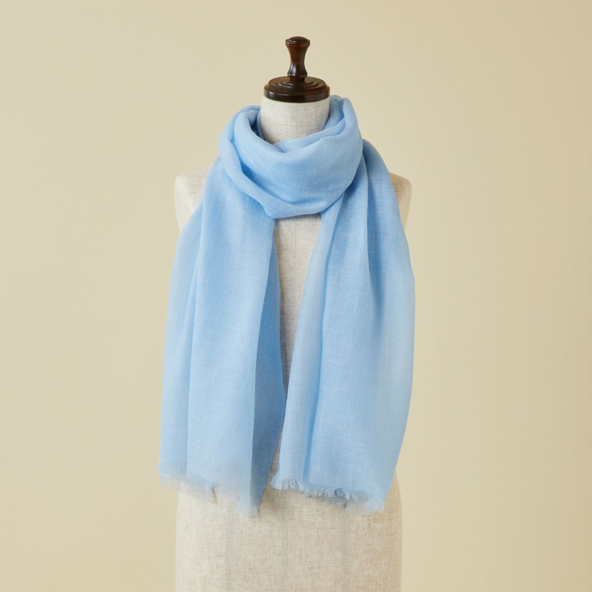 カシミヤリネンストール＜ブルー＞