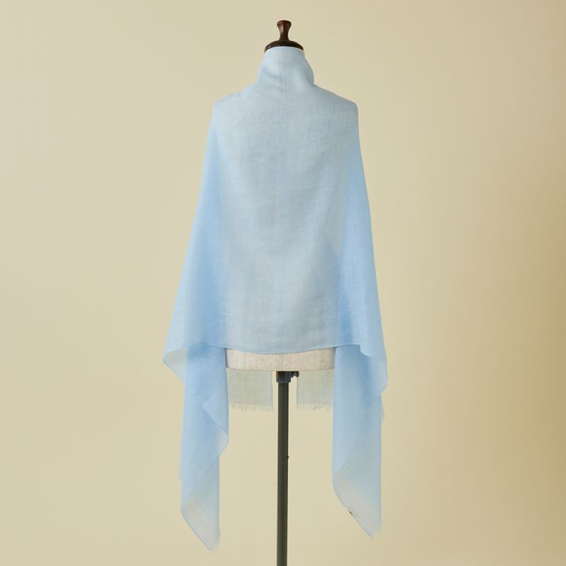 カシミヤリネンストール＜ブルー＞