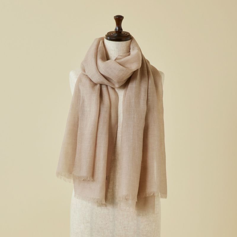 カシミヤリネンストール＜モカ＞
