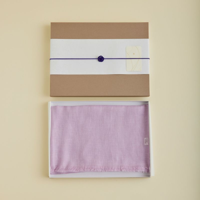 【長寿祝いギフトセット】カシミヤリネンストール＜パープル＞