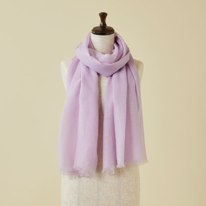 【長寿祝いギフトセット】カシミヤリネンストール＜パープル＞