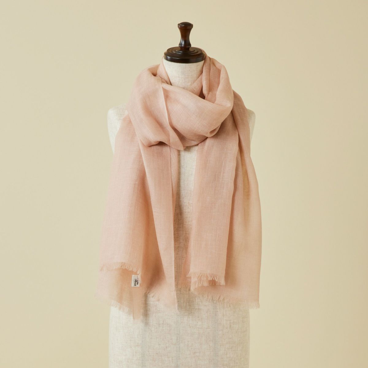 【長寿祝いギフトセット】カシミヤリネンストール＜ピンクベージュ＞