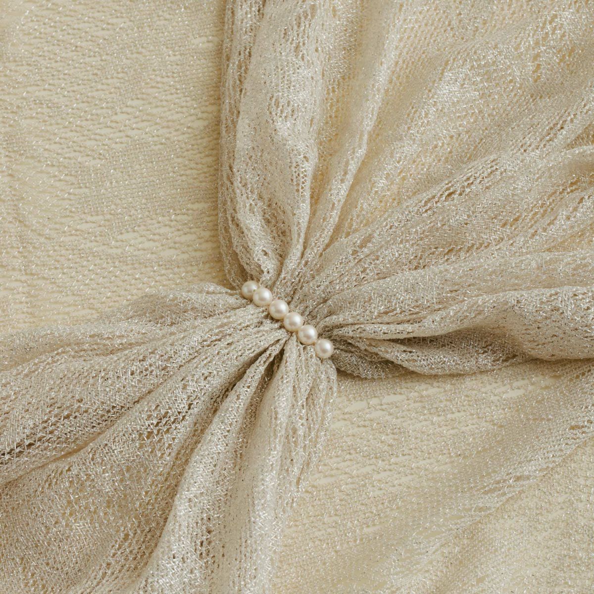  フラワーラメレースストール＜ベージュ＞