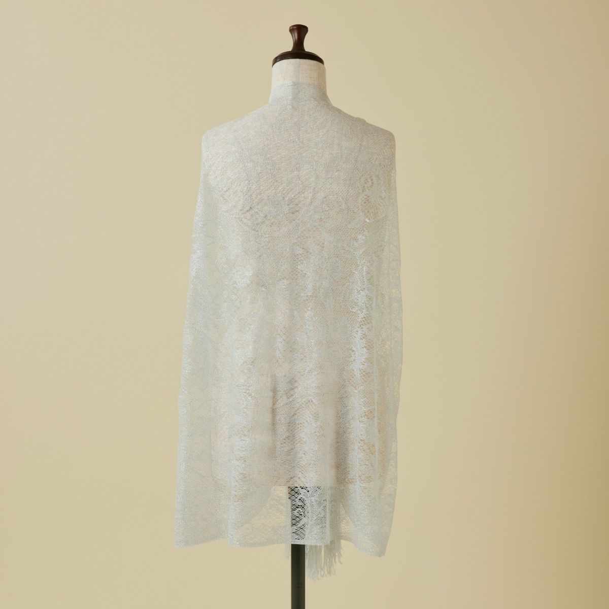 フラワーラメレースストール＜シルバー＞