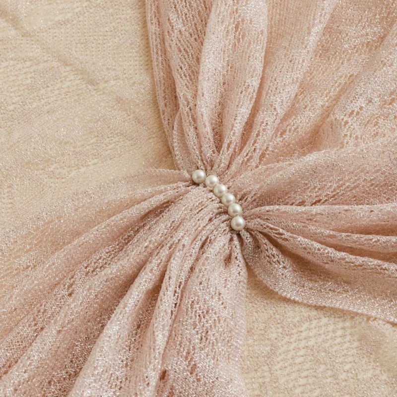 フラワーラメレースストール＜ピンク＞