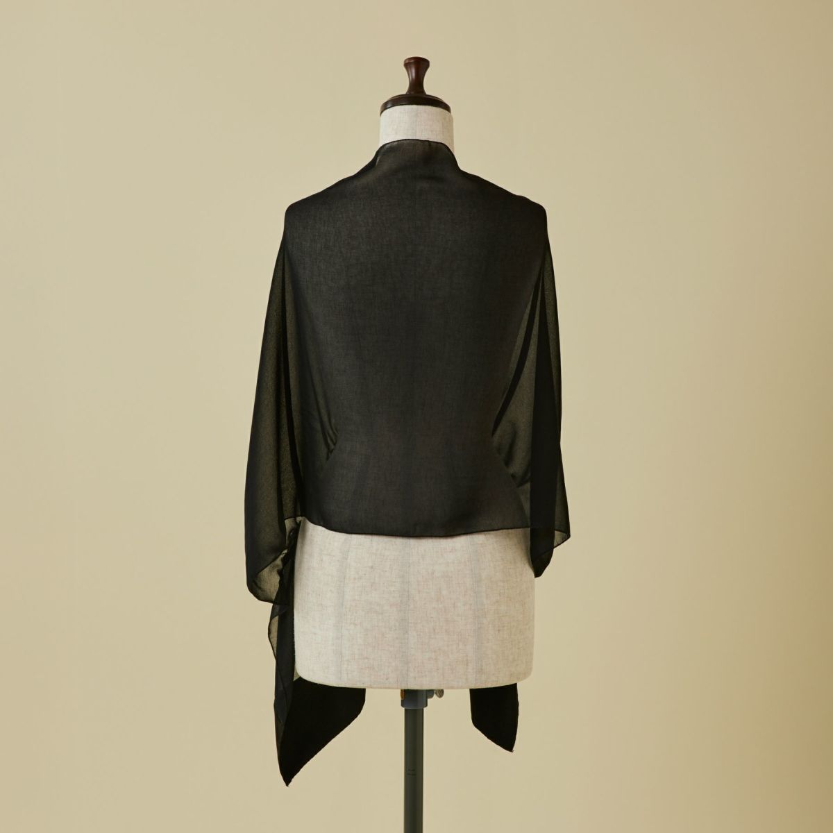  ビーズ付きシフォンストール＜ブラック＞