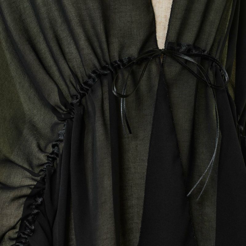  ビーズ付きシフォンストール＜ブラック＞