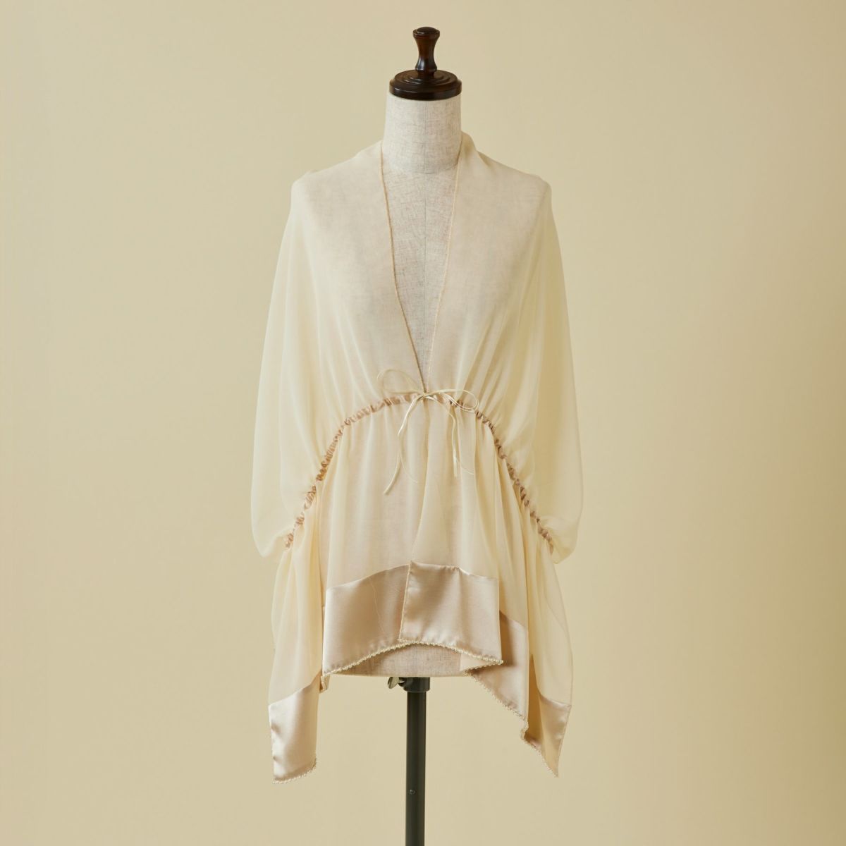  ビーズ付きシフォンストール＜シャンパンゴールド＞