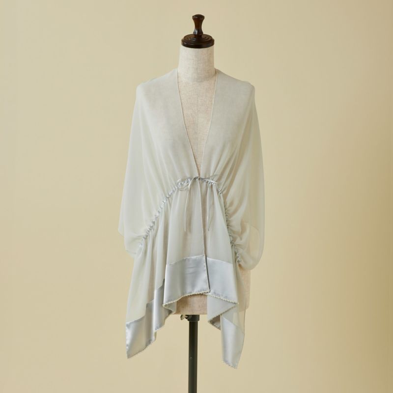 ビーズ付きシフォンストール＜シルバー＞