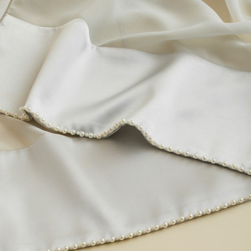 ビーズ付きシフォンストール＜シルバー＞