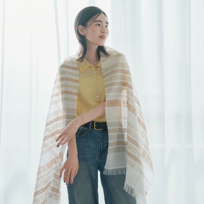  イタリア製 ランダムボーダーラメストール