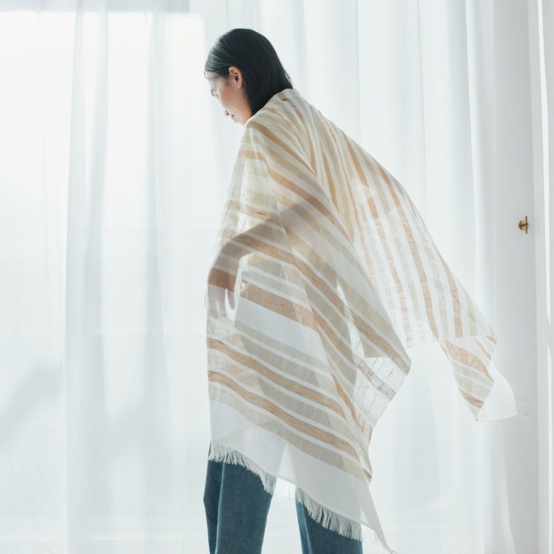  イタリア製 ランダムボーダーラメストール