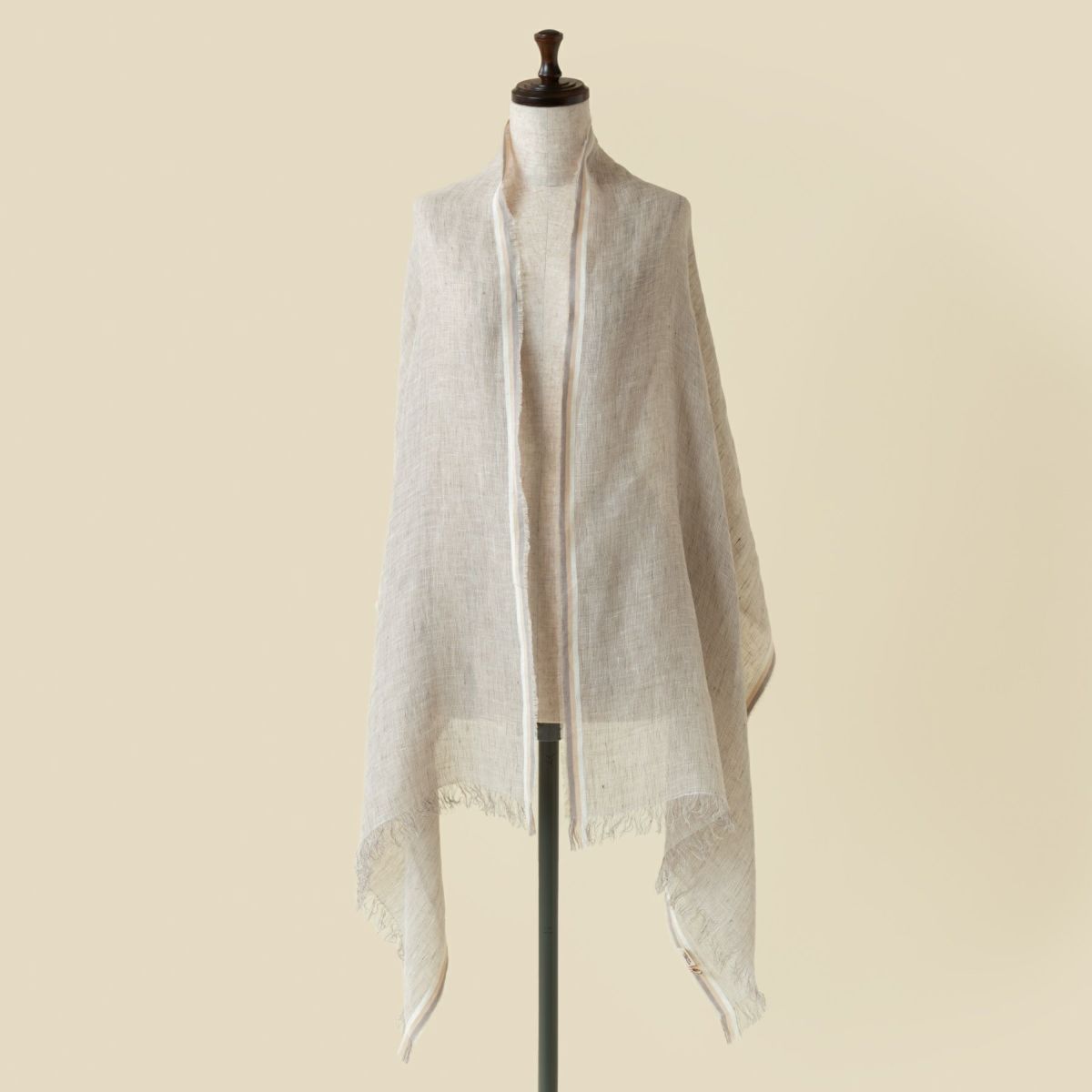  イタリア製 サイドラインリネンストール＜グレー＞