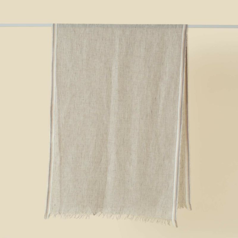  イタリア製 サイドラインリネンストール＜グレー＞