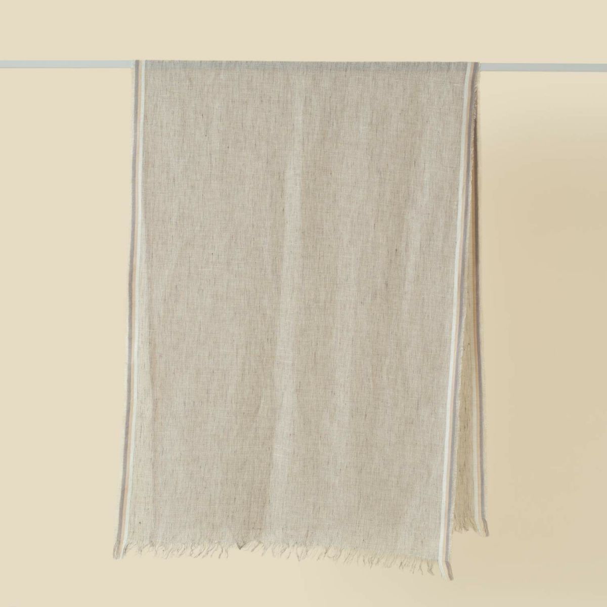  イタリア製 サイドラインリネンストール＜グレー＞