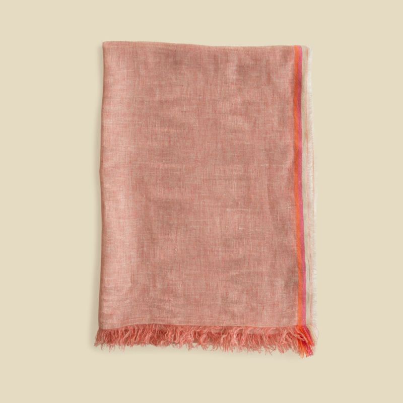  イタリア製 サイドラインリネンストール＜ピンク＞