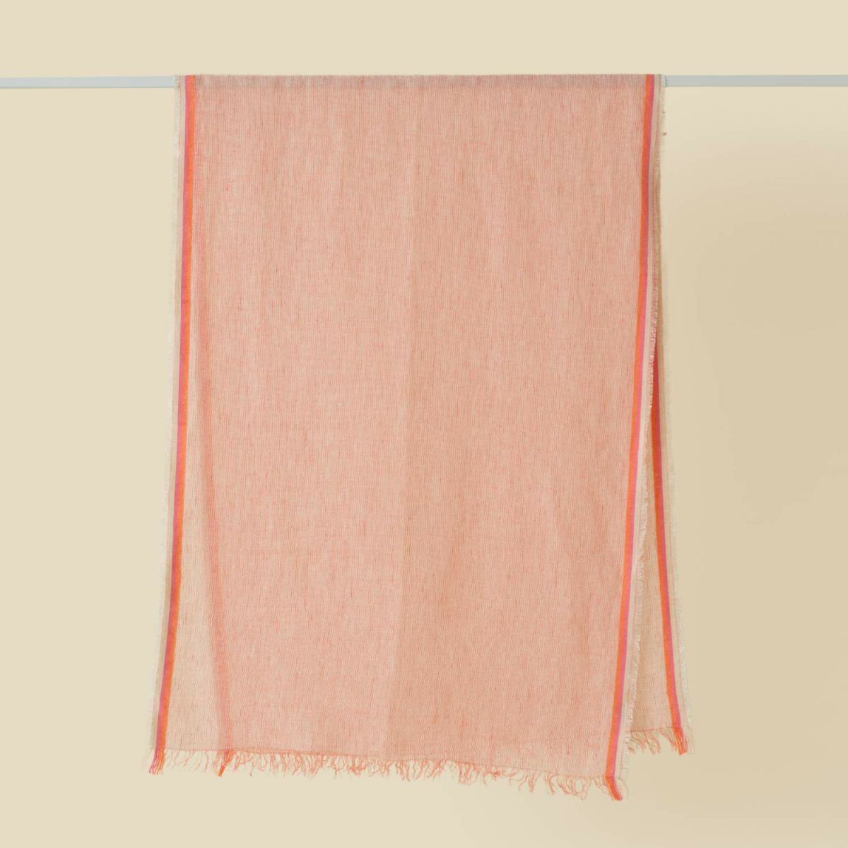  イタリア製 サイドラインリネンストール＜ピンク＞