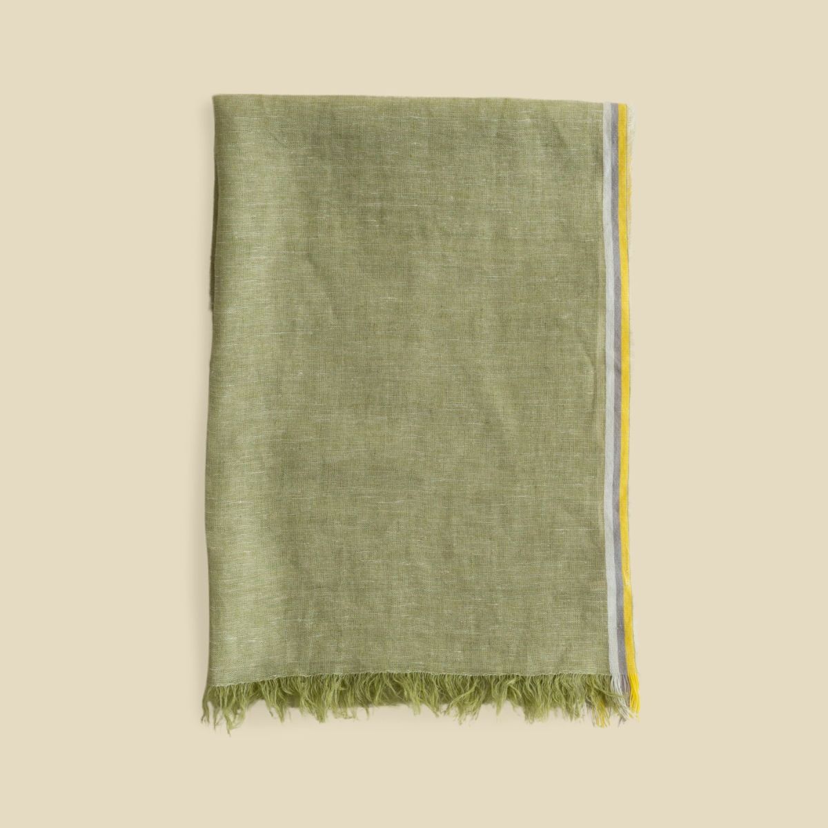 イタリア製 サイドラインリネンストール＜グリーン＞