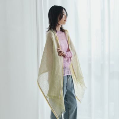 イタリア製 サイドラインリネンストール＜グリーン＞