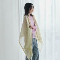 イタリア製 サイドラインリネンストール＜グリーン＞