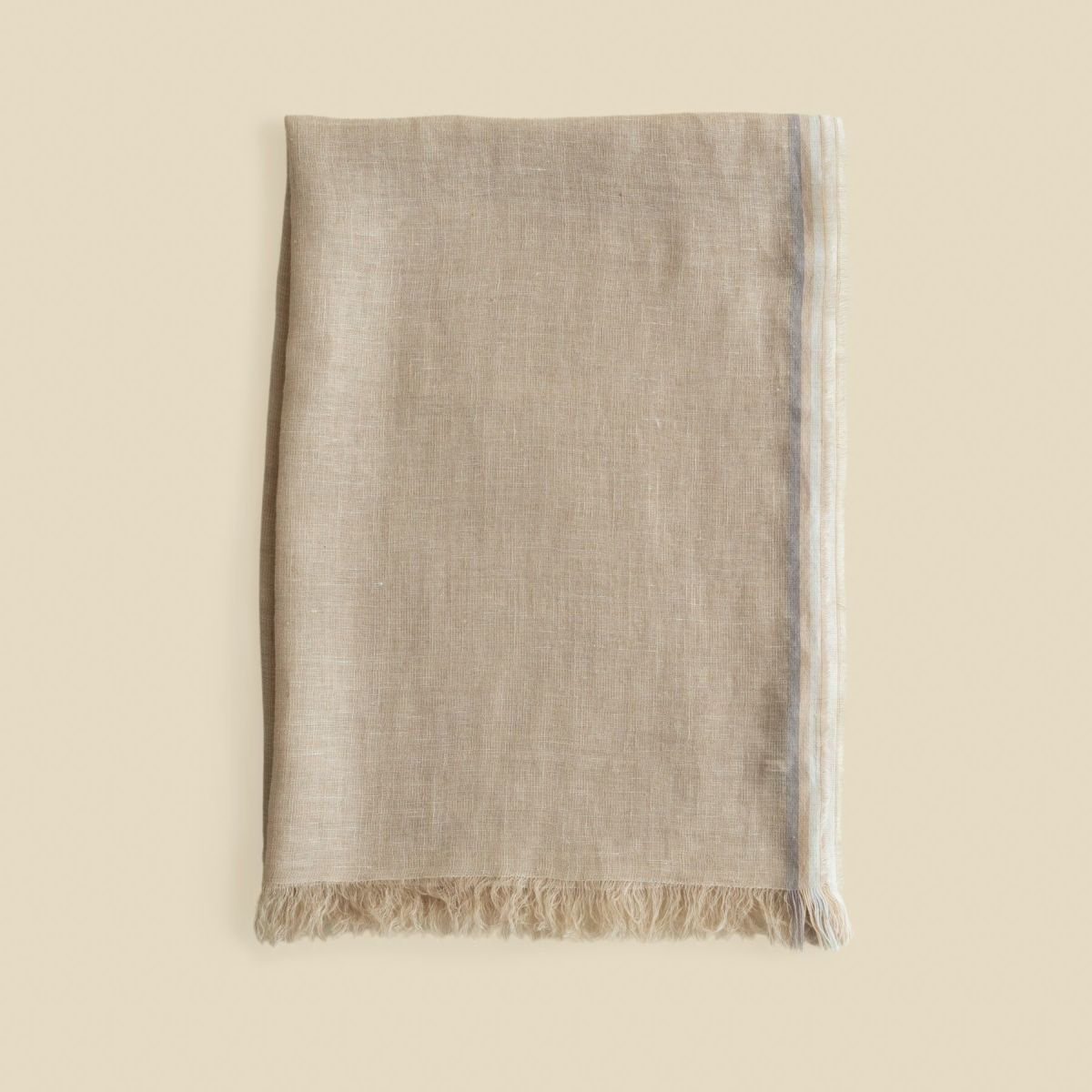  イタリア製 サイドラインリネンストール＜ベージュ＞