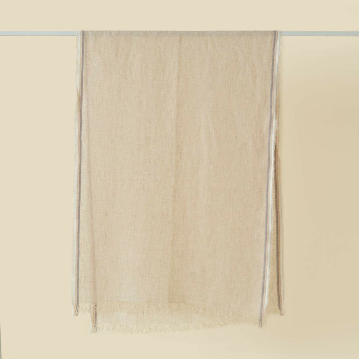  イタリア製 サイドラインリネンストール＜ベージュ＞