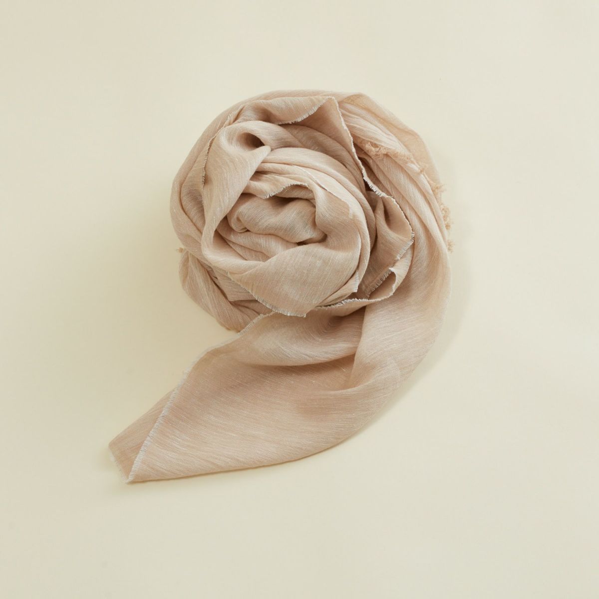 【長寿祝いセット】大判リネンコットンストール＜ベージュ＞ イタリア製