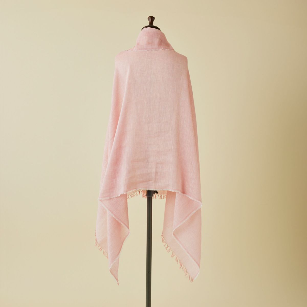【長寿祝いセット】大判リネンコットンストール＜ピンク＞ イタリア製