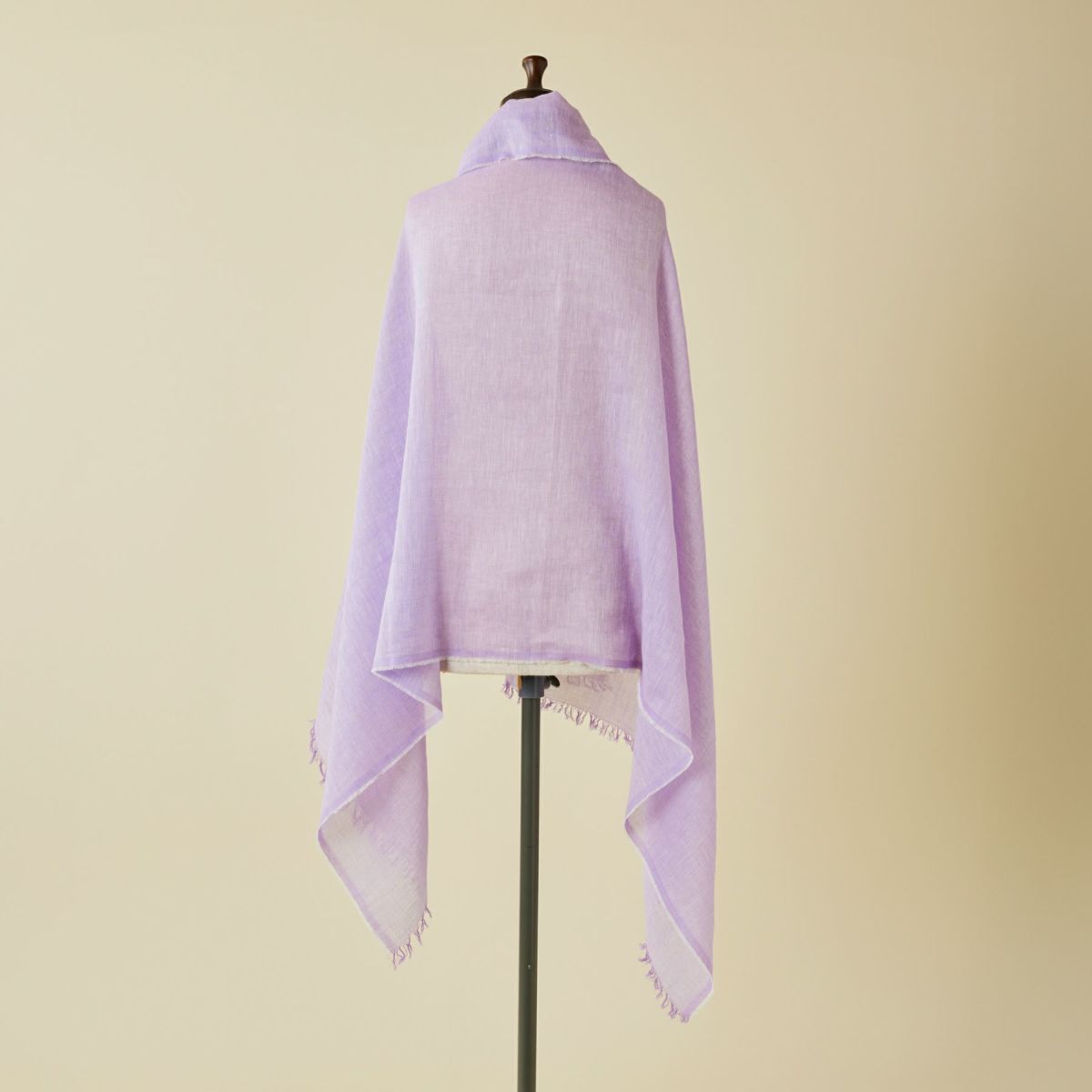 【長寿祝いセット】大判リネンコットンストール＜パープル＞ イタリア製