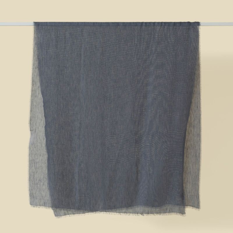 イタリア製 リネンコットンストール＜ネイビー＞