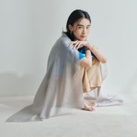 イタリア製 リネンコットンストール＜グレー＞