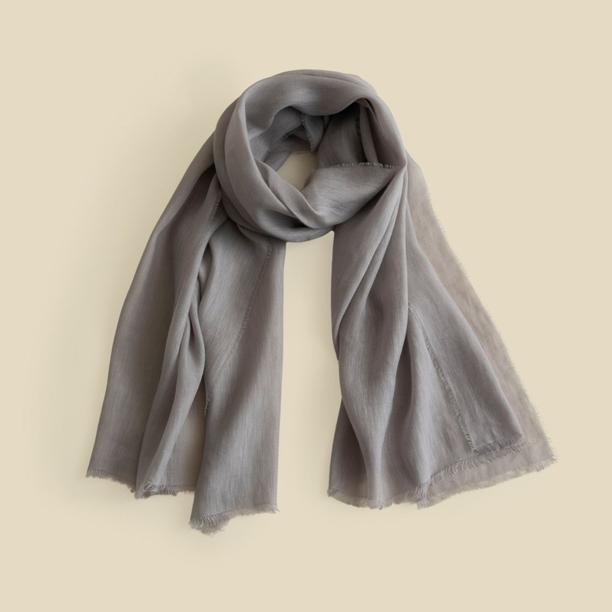 イタリア製 リネンコットンストール＜グレー＞