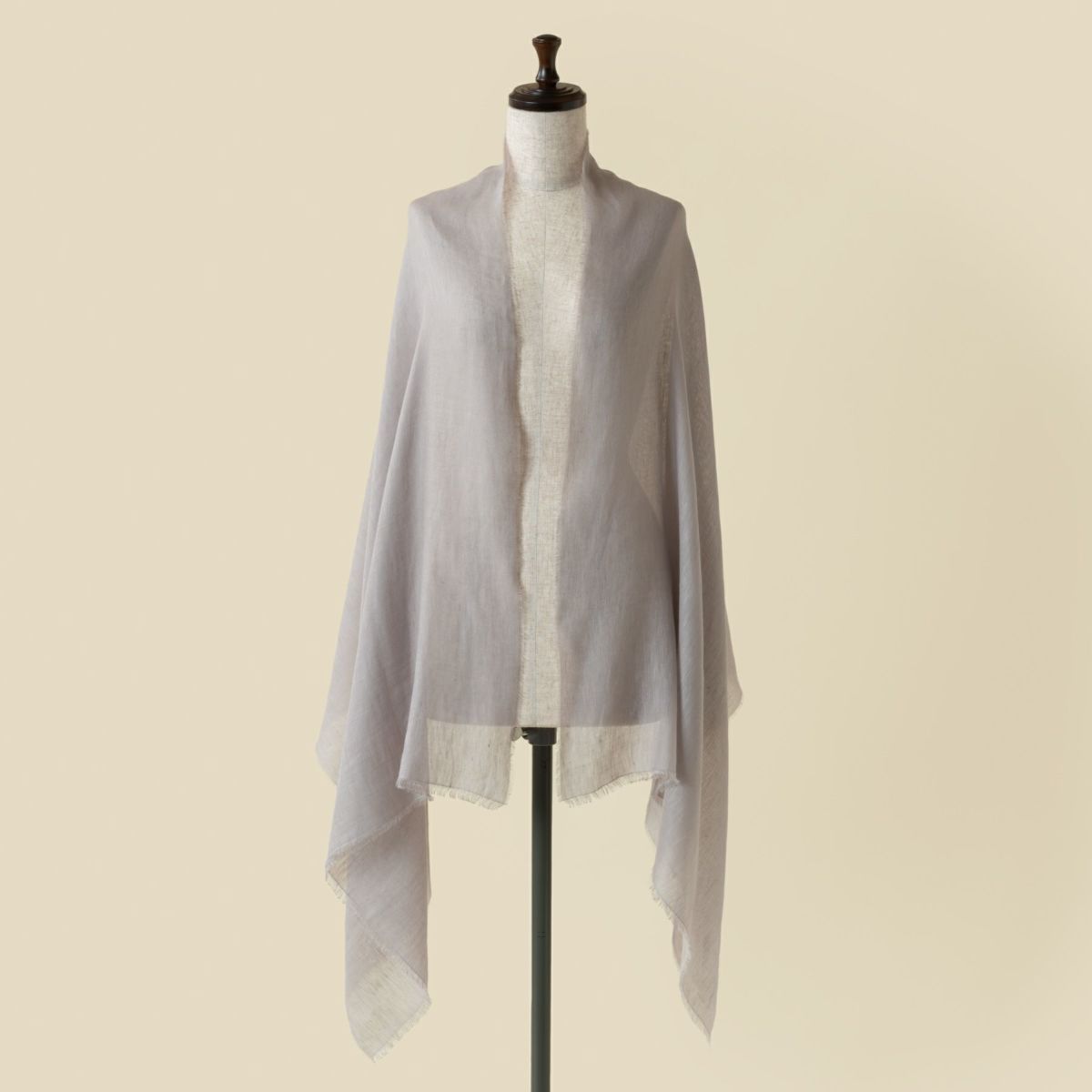 イタリア製 リネンコットンストール＜グレー＞