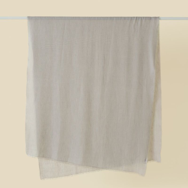 イタリア製 リネンコットンストール＜グレー＞