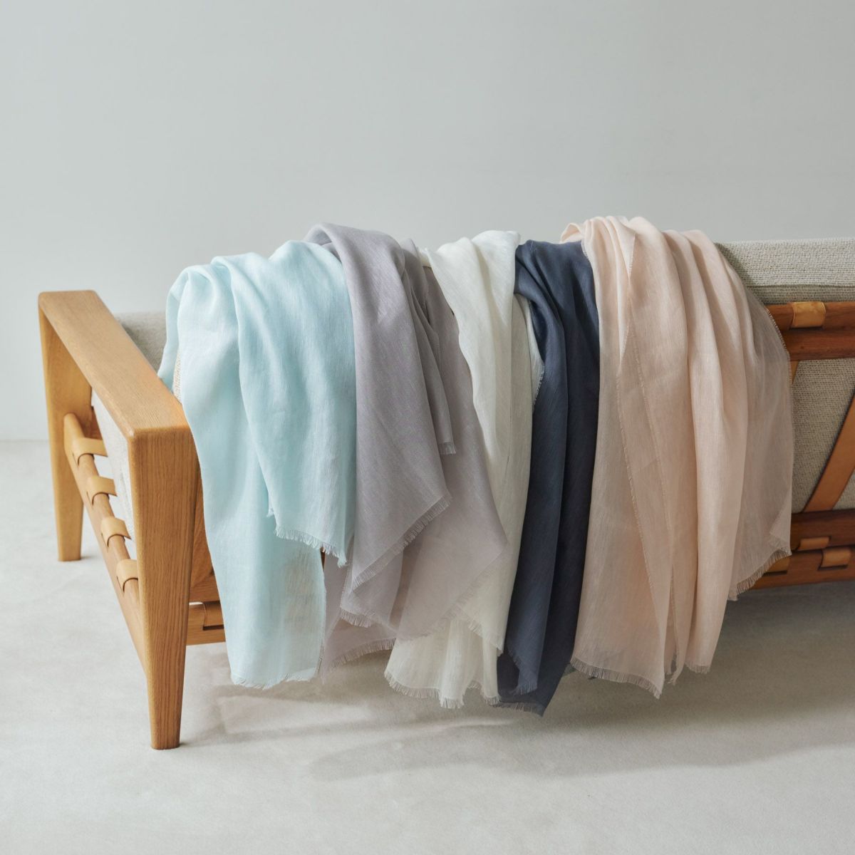 イタリア製 リネンコットンストール