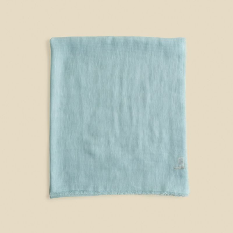 イタリア製　リネンコットンストール＜ライトブルー＞