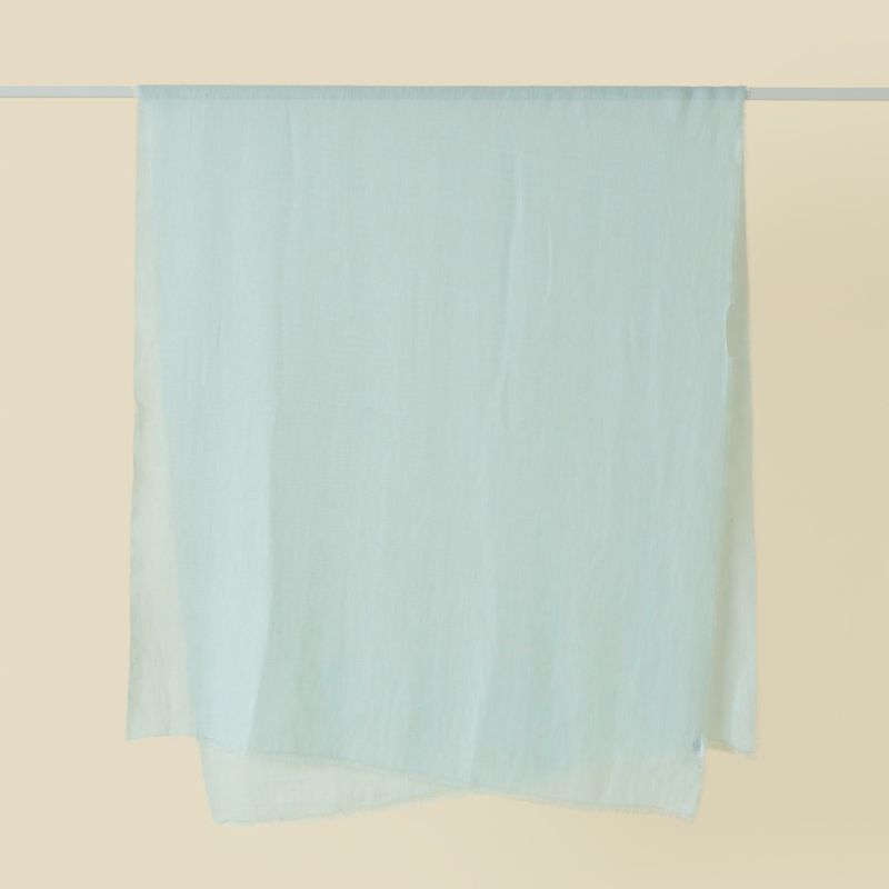 イタリア製　リネンコットンストール＜ライトブルー＞