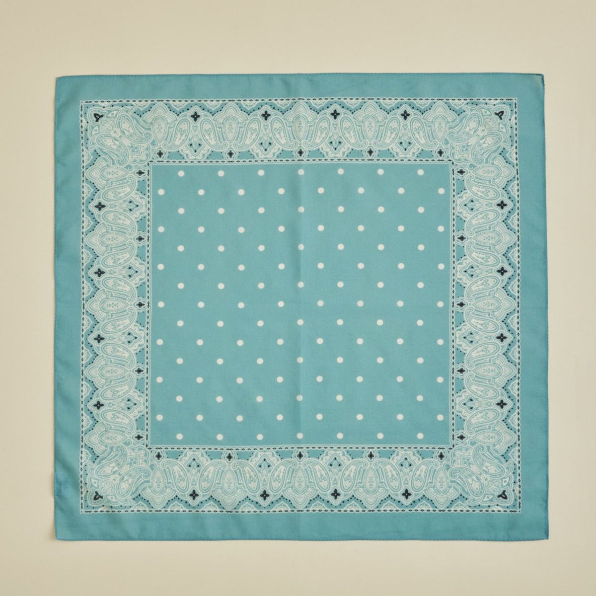 シルク綿ペイズリーウォッシャブルスカーフ＜ターコイズ＞　日本製