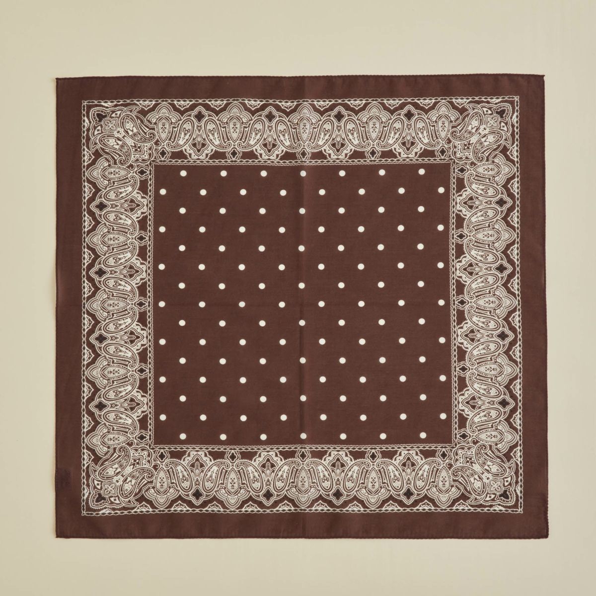 シルク綿ペイズリーウォッシャブルスカーフ＜ブラウン＞　日本製