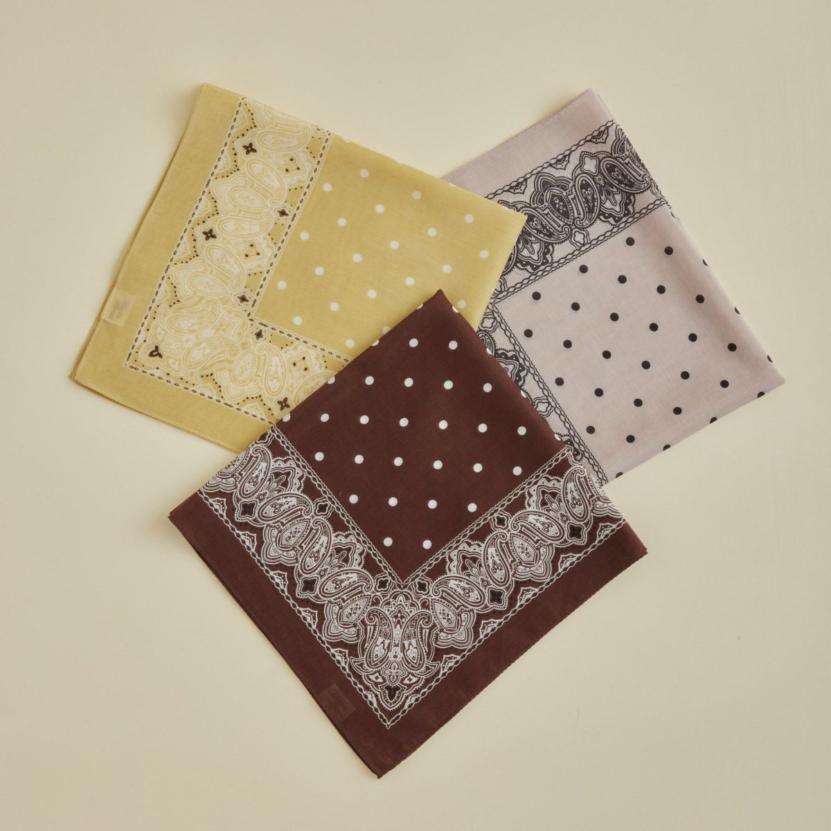 シルク綿ペイズリーウォッシャブルスカーフ＜ブラウン＞　日本製