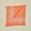 シルク綿ペイズリーウォッシャブルスカーフ＜オレンジ＞　日本製