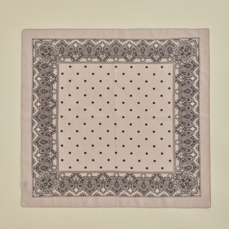 シルク綿ペイズリーウォッシャブルスカーフ＜サンドベージュ＞　日本製