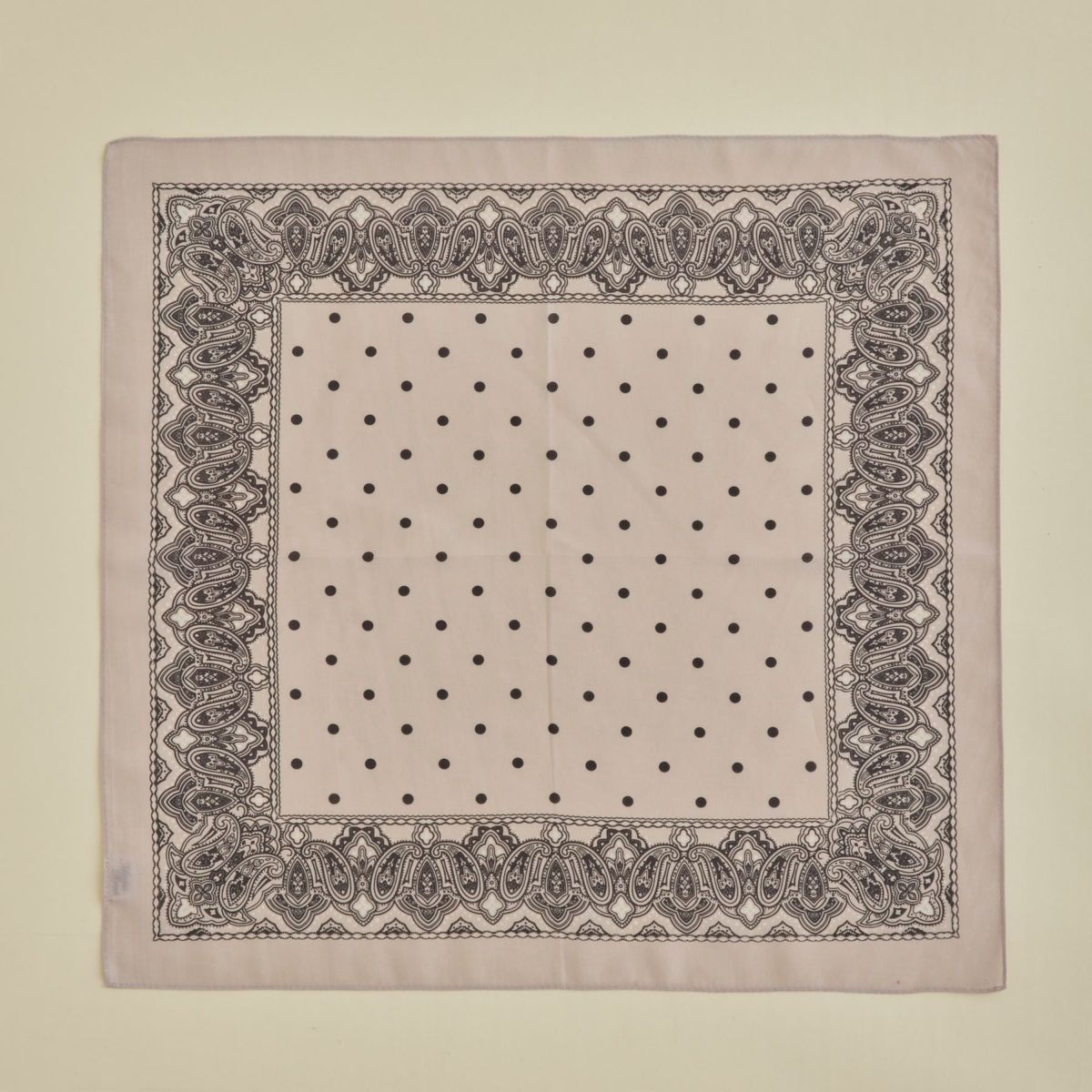 シルク綿ペイズリーウォッシャブルスカーフ＜サンドベージュ＞　日本製