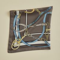 ベルト柄ウォッシャブルスカーフ＜ブラウン＞　イタリア製