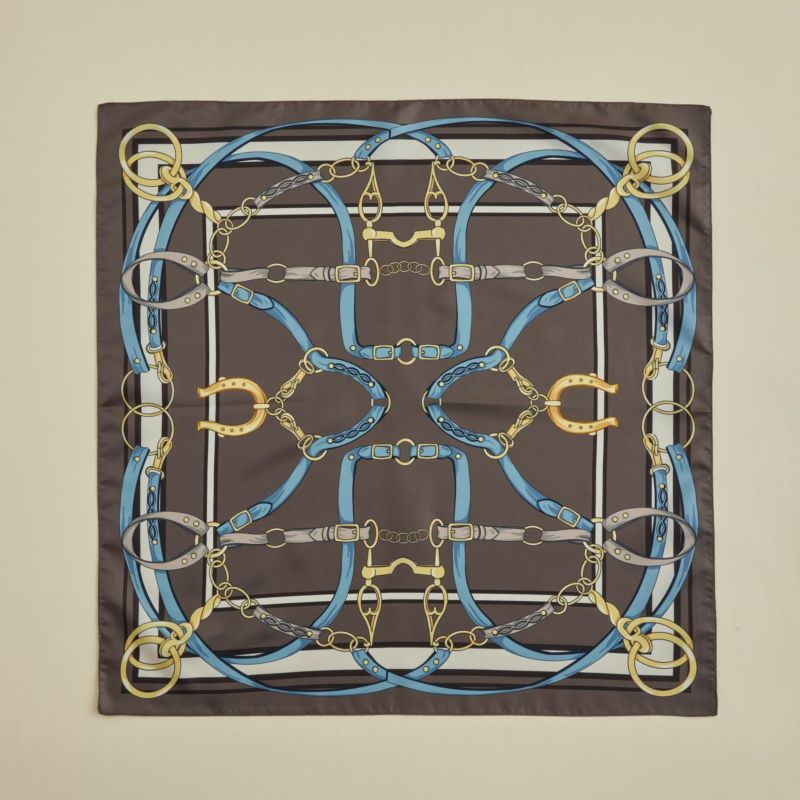 ベルト柄ウォッシャブルスカーフ＜ブラウン＞　イタリア製