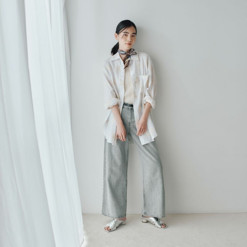 ベルト柄ウォッシャブルスカーフ＜ブラウン＞　イタリア製